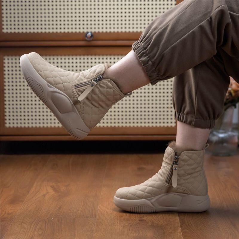 Tryphosa - Schneestiefel Wasserdicht Warm Rutschfest Robust Beige