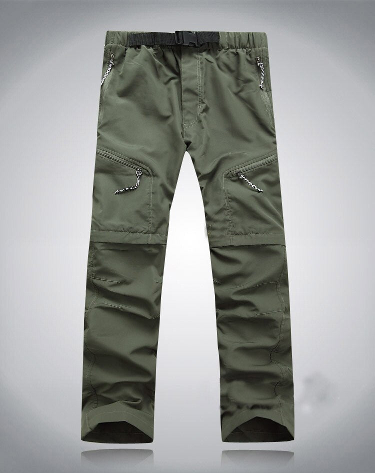 Ulbert - Herren Zip-Off Hosen mit elastischem Bund Armegrun