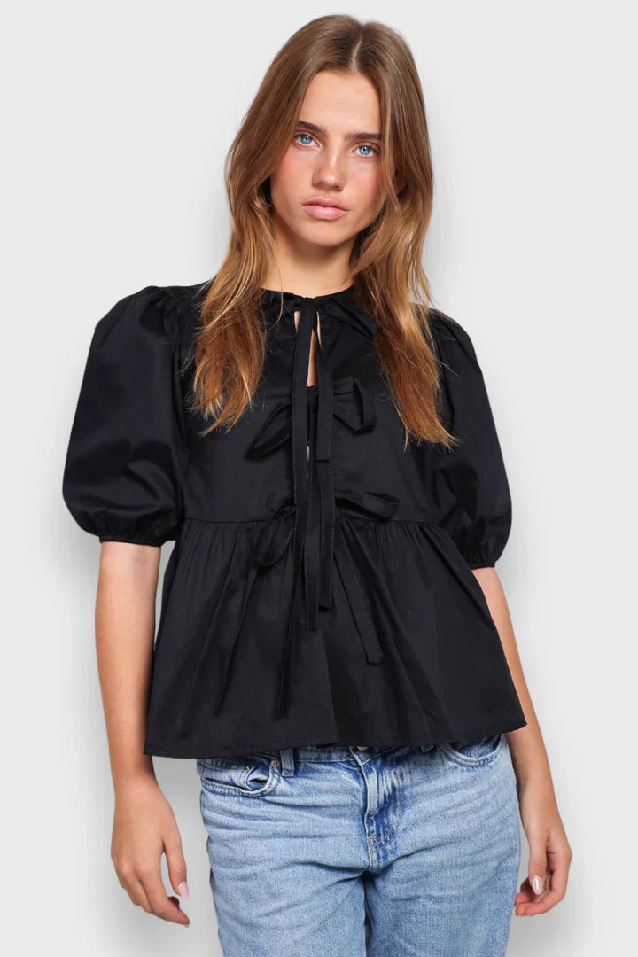 Ulema– Elegante Damen Bluse Schwarz