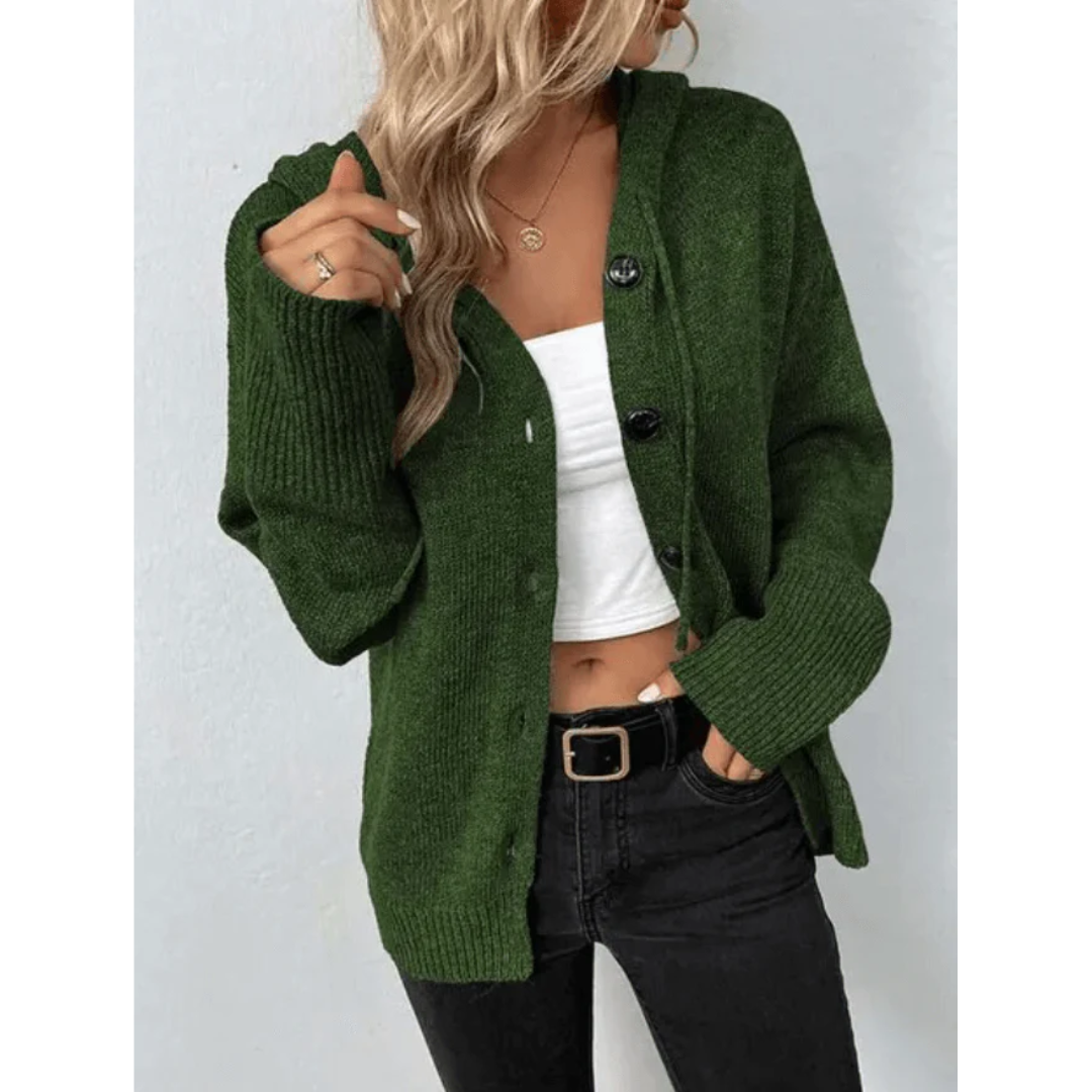 Leni – Warme Strickjacke mit Knöpfen für Damen