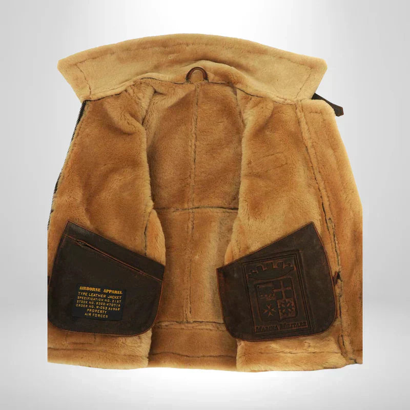 Tristian - Fliegerjacke Exklusiv Fellkragen Warm Elegant