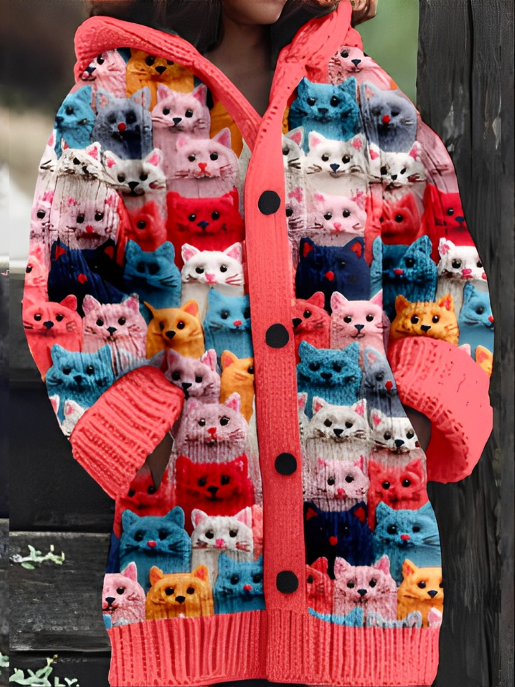 Klara – Warmer Mantel Mit Modischem Print