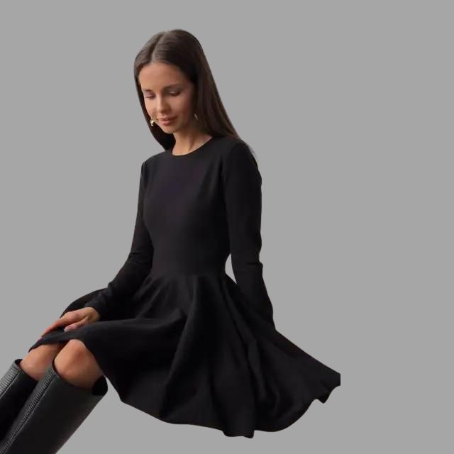 Daniela - Elegantes Damen Sweaterkleid mit Plisseerock