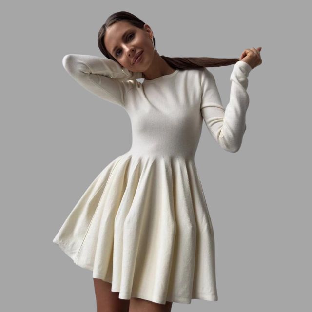 Daniela - Elegantes Damen Sweaterkleid mit Plisseerock