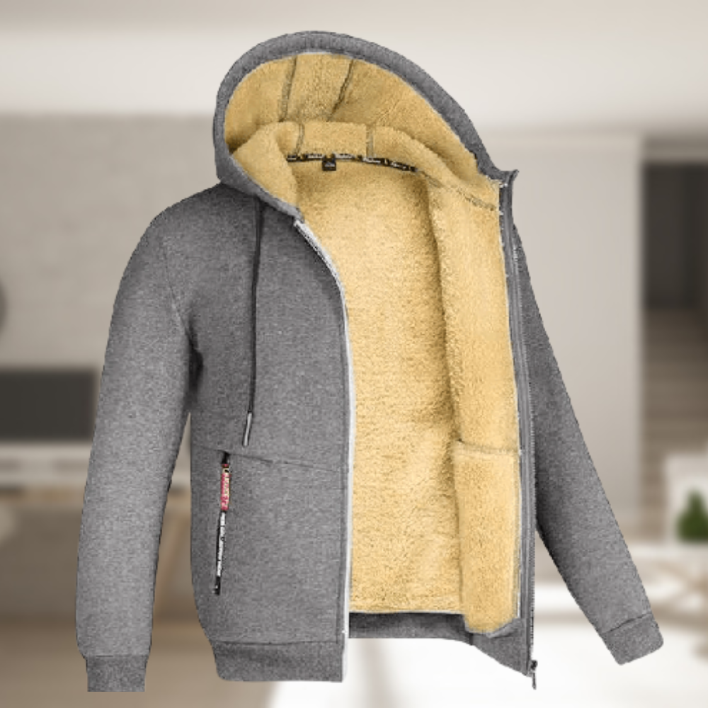 Robert - Herren Winterjacke Lässig Warm Kapuze Fleece