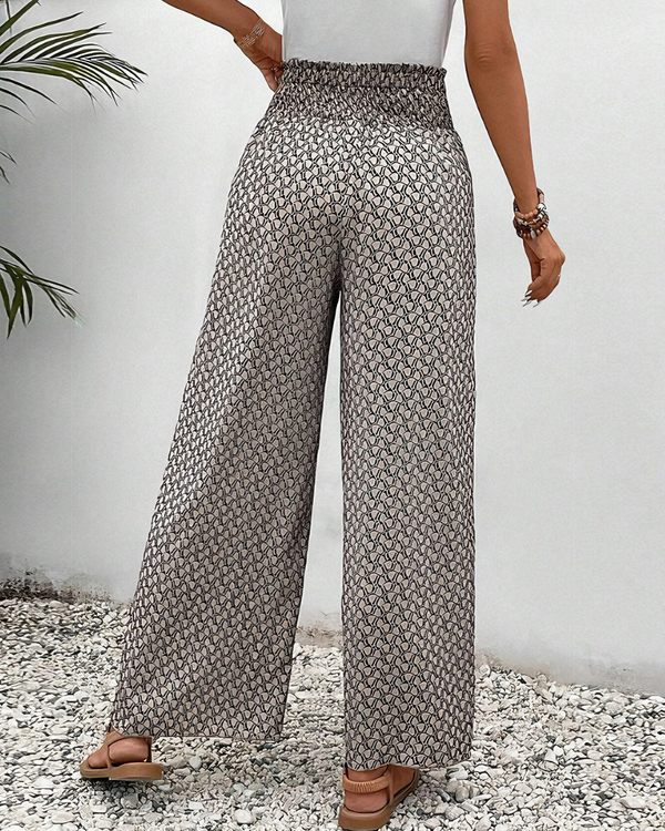 Steylla - Geometrische Hose mit weitem Bein