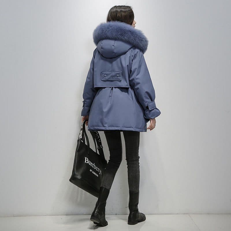 Urdina – Luxuriöser Damen Parka mit Kapuze Blau