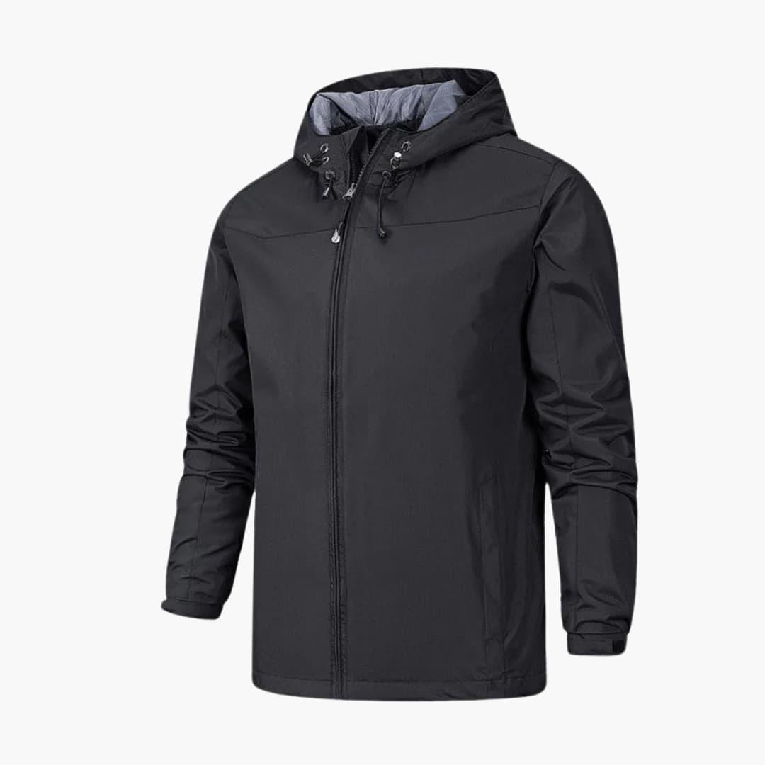 Valentin – Wasserdichte Atmungsaktive Herren Regenjacke Schwarz