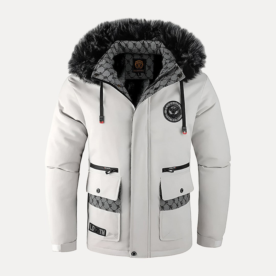Valentina - Daunenjacke Alpine Warm Kapuze Leicht Elegant Weiß