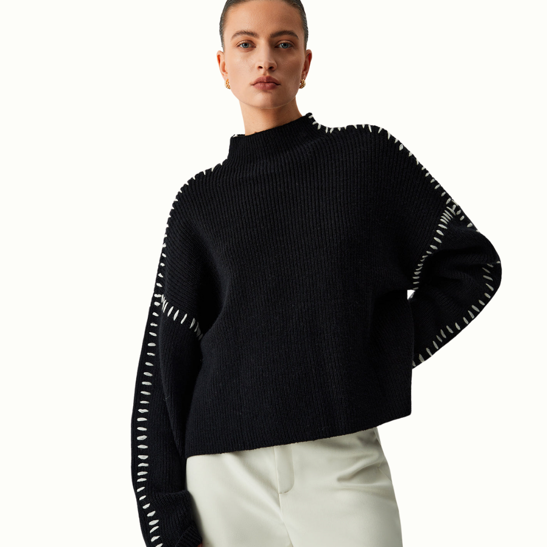Valinda – Kuscheliger Damen Pullover für Alltag & Freizeit Schwarz