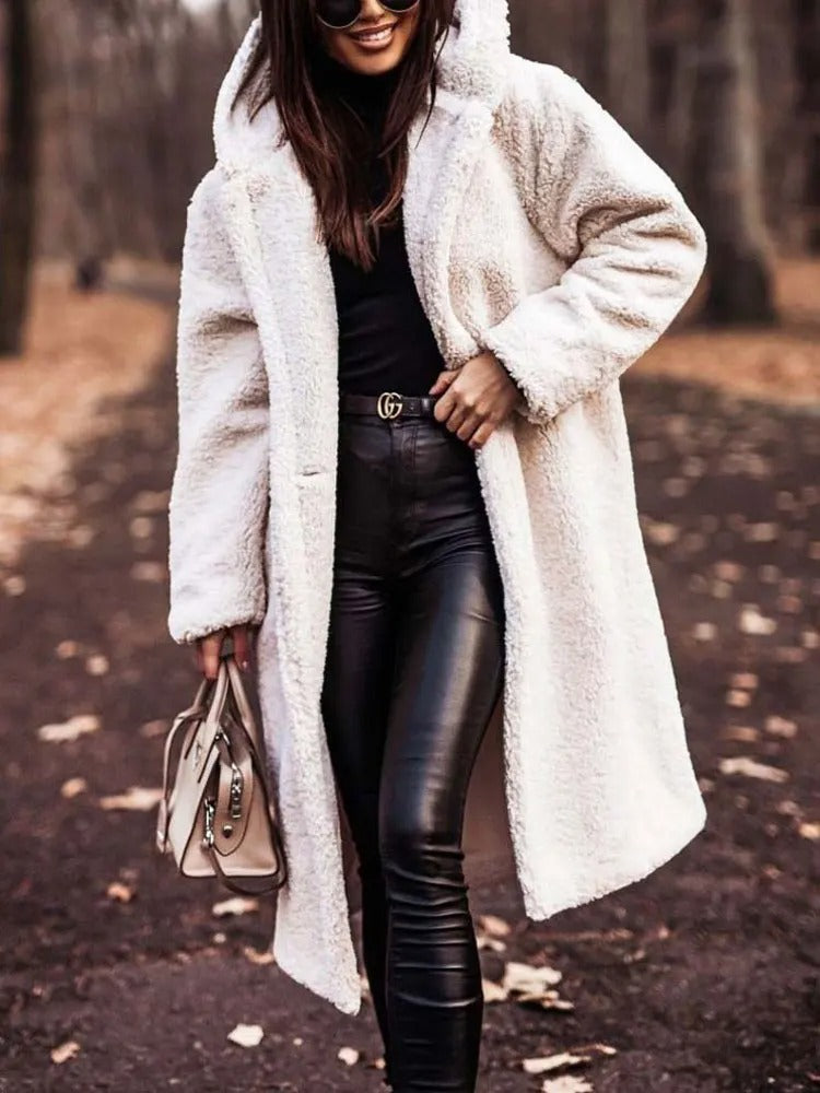 Verona – Warmer Eleganter Damen Wollmantel Winter WeiB