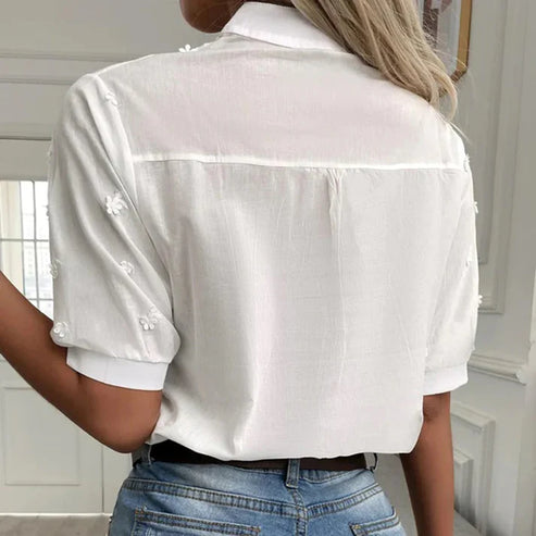 Violetta- Weiße Modebluse Weiß