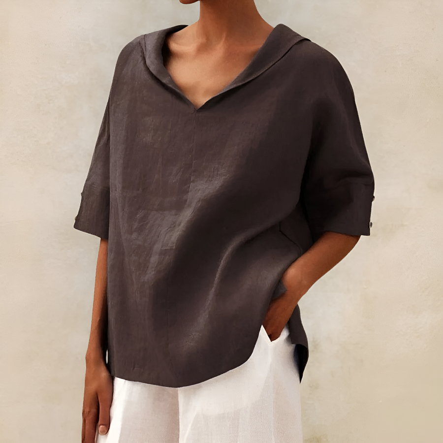 Viveka- Elegante Damenbluse Braun