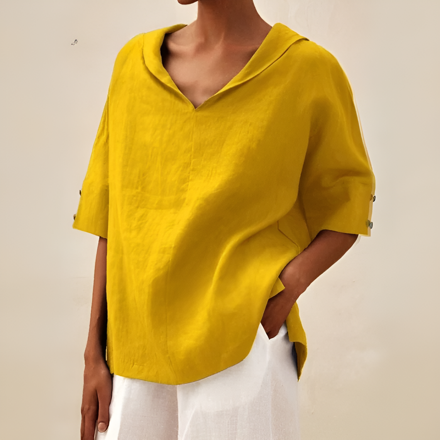 Viveka- Elegante Damenbluse Gelb