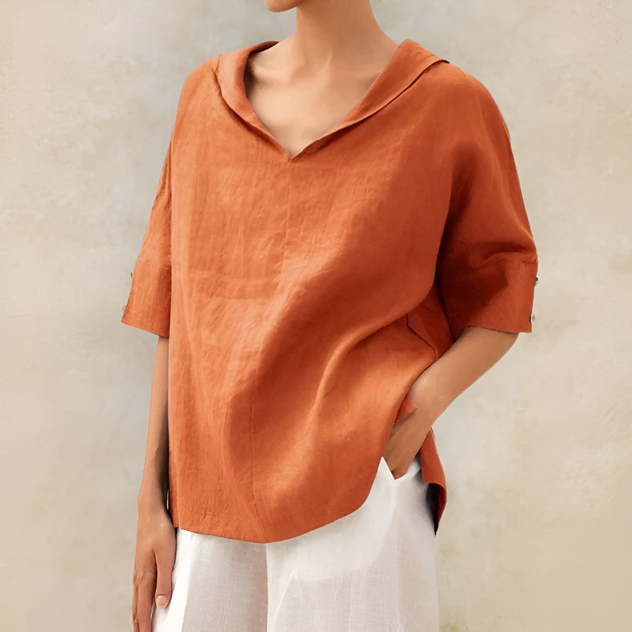Viveka- Elegante Damenbluse Orange