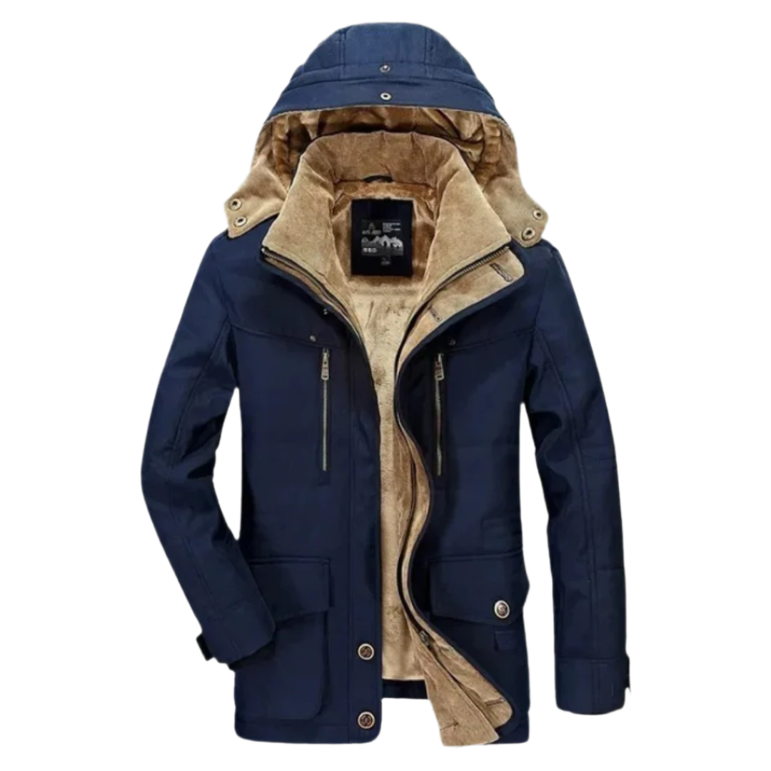 Volkhard – Klassischer Warmer Herren Wintermantel Blau