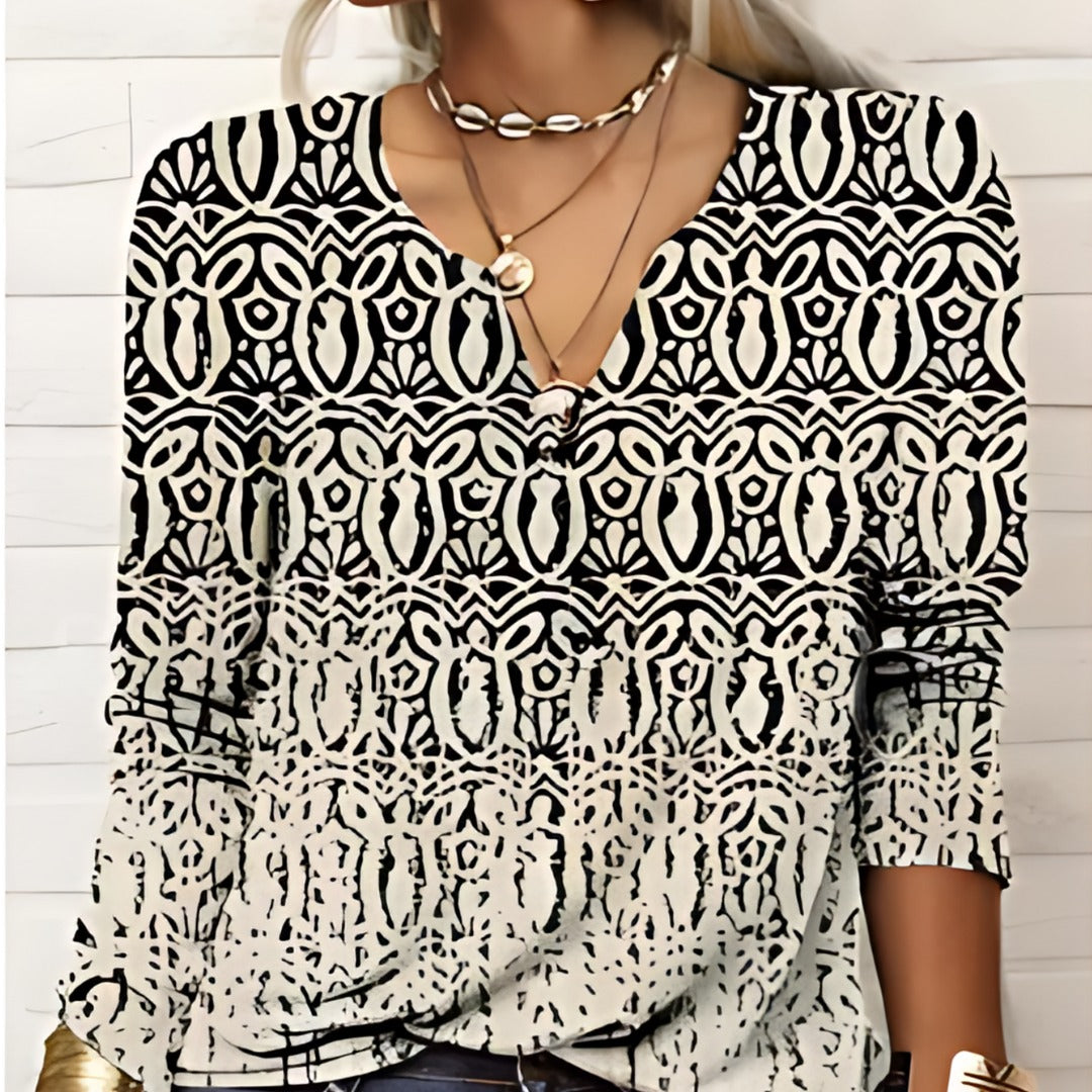 Cymbella - Damen Bequeme Bluse Vintage Charme