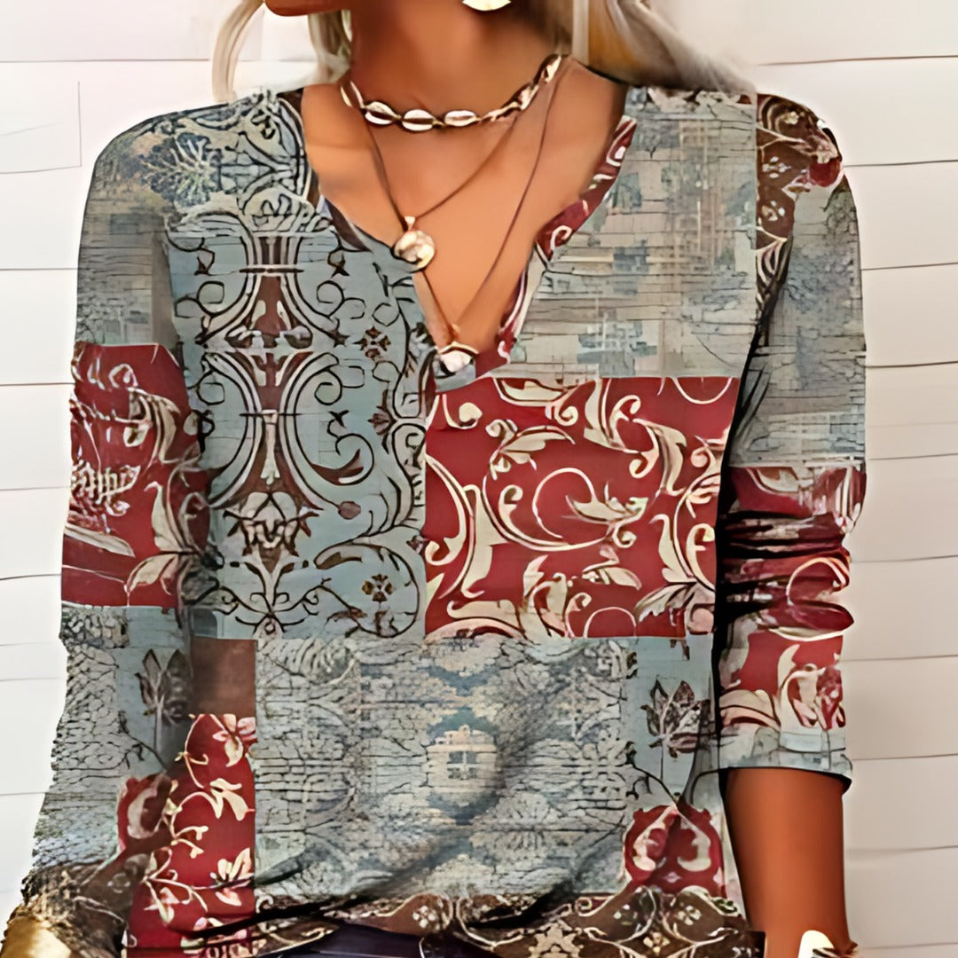 Cymbella - Damen Bequeme Bluse Vintage Charme