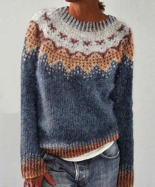 Marelyn - Stilvoller grauer Herbstpullover