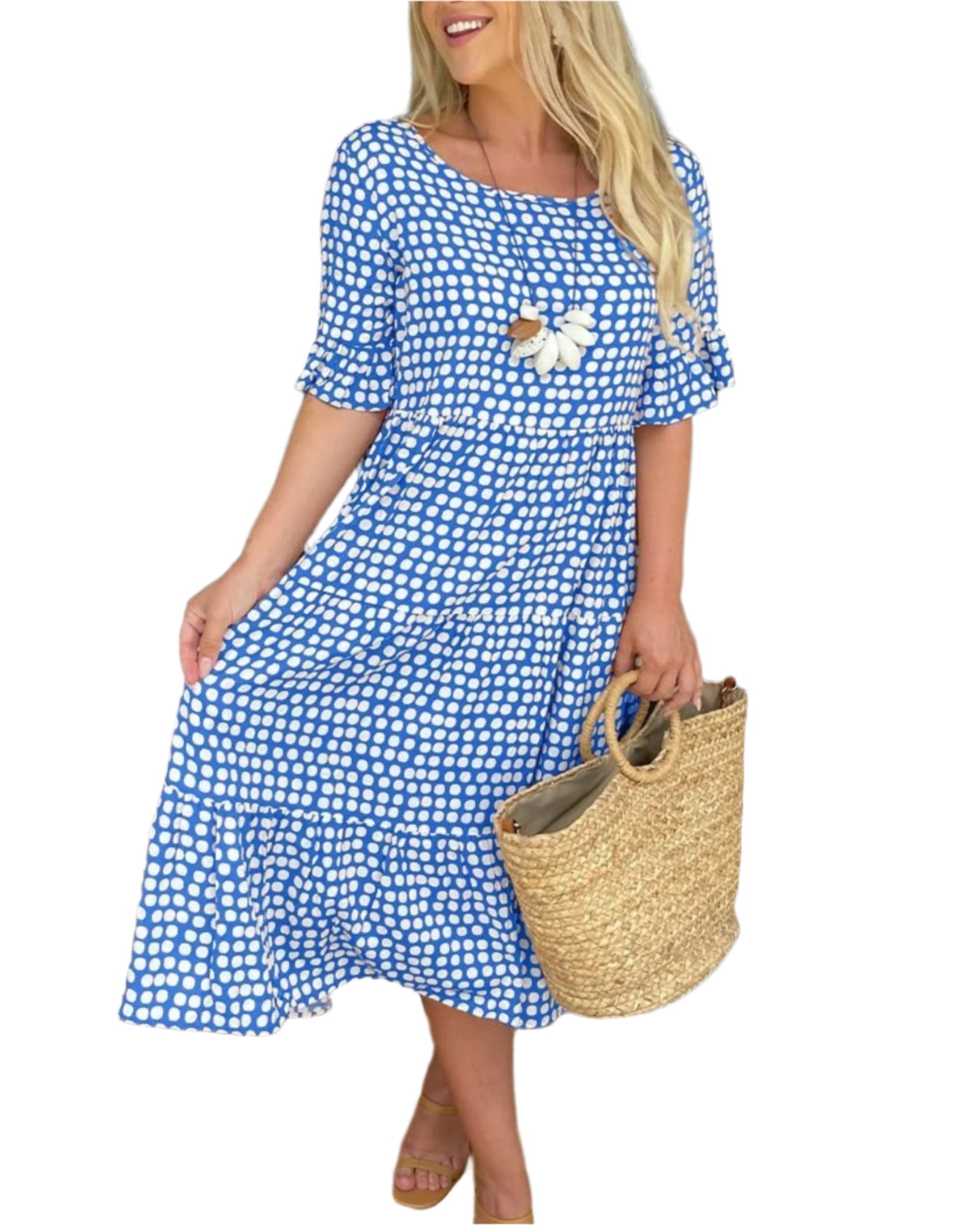 Yrsa- Luftiges Sommerkleid Mit Romantischem Touch Blau