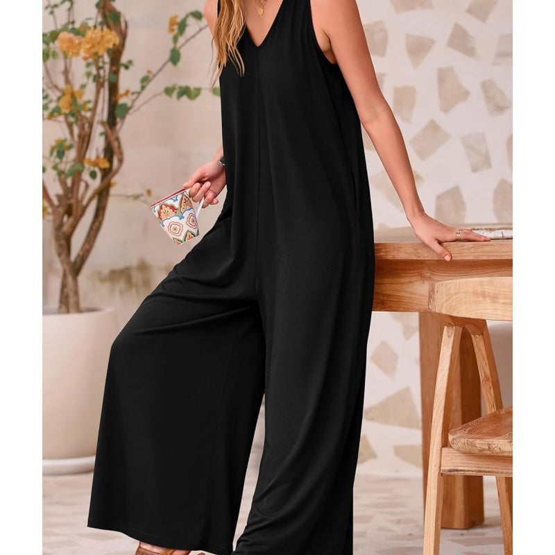 Yve- Stilvoller Sommer Overall Rosa Schwarz