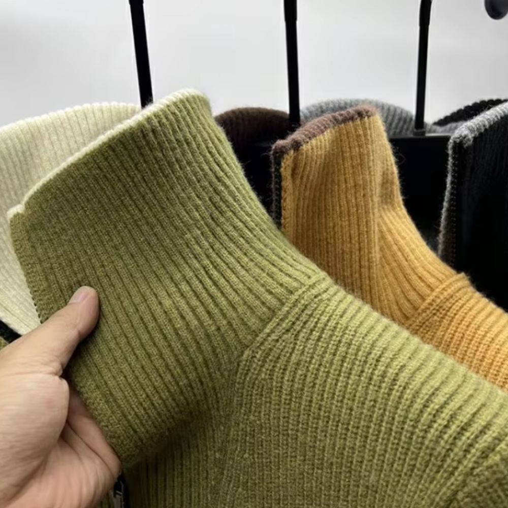 Axel – Herren Stehkragenpullover mit Reißverschluss – Sportlich & Modern