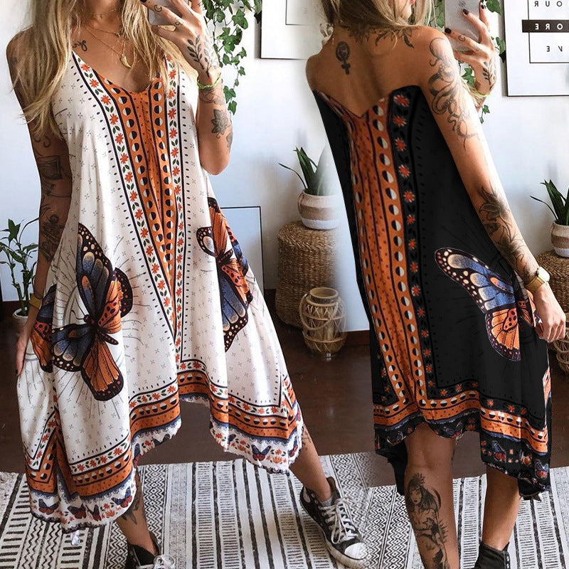 Zinnia- Damen Maxikleid mit einzigartigem Schmetterlingsdruck
