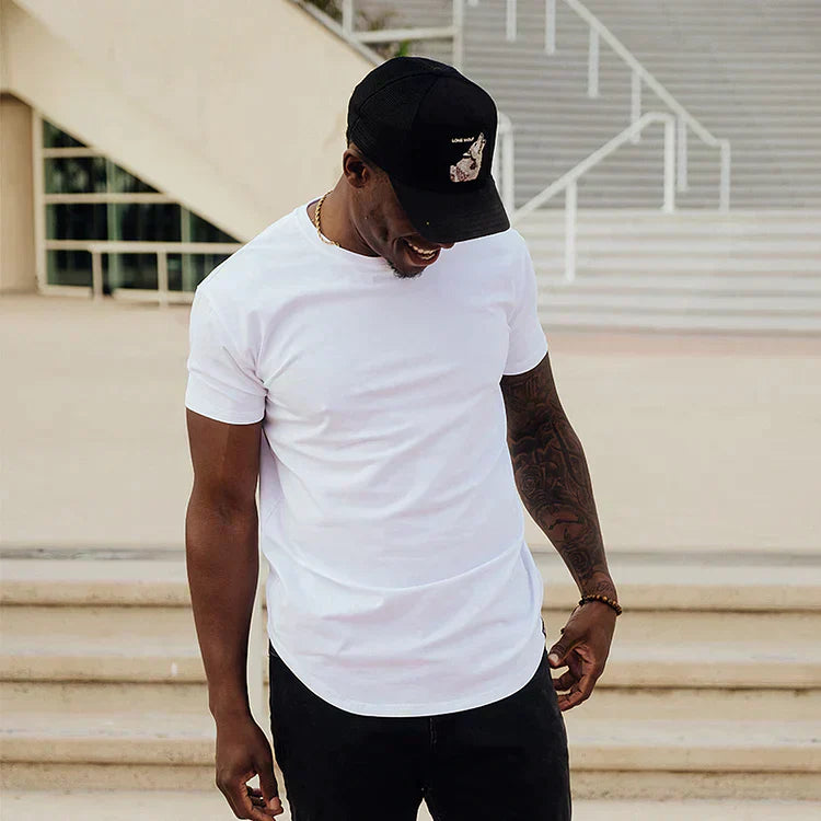 Gabriel – Basic T-Shirt Herren Sommer Drop Cut Rundhals
