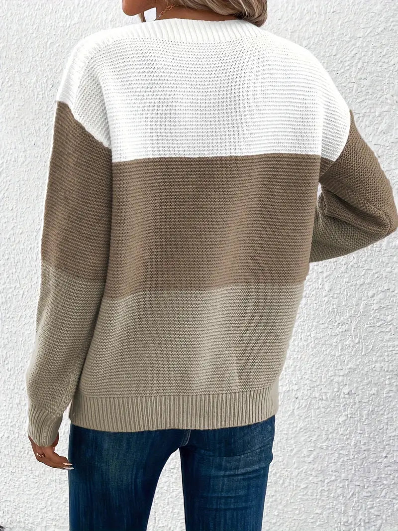 Stella – Pullover Mit Farbblock Und Rundhalsausschnitt