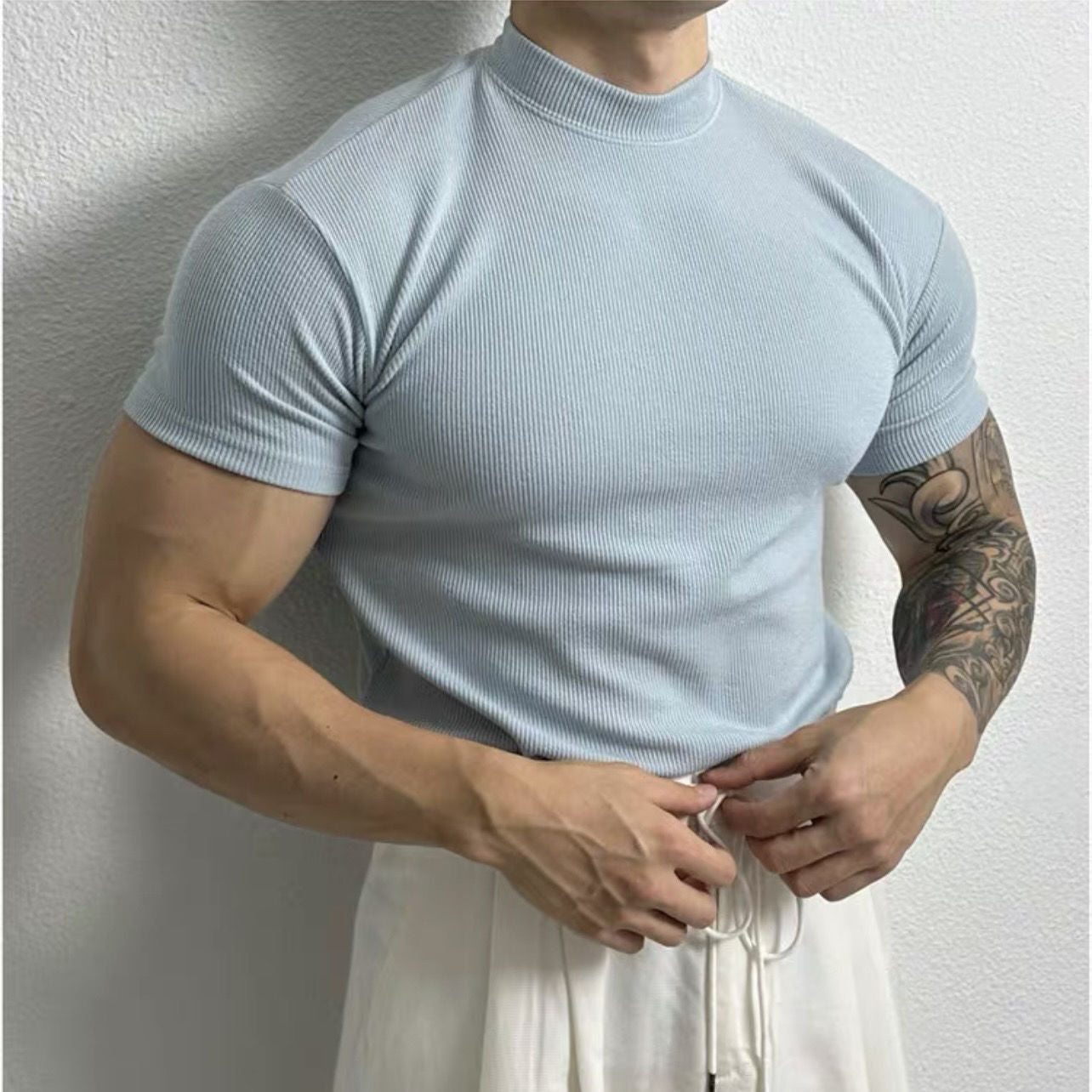 Gero – T-Shirt Herren Halbkragen Stretch Bequem Modern
