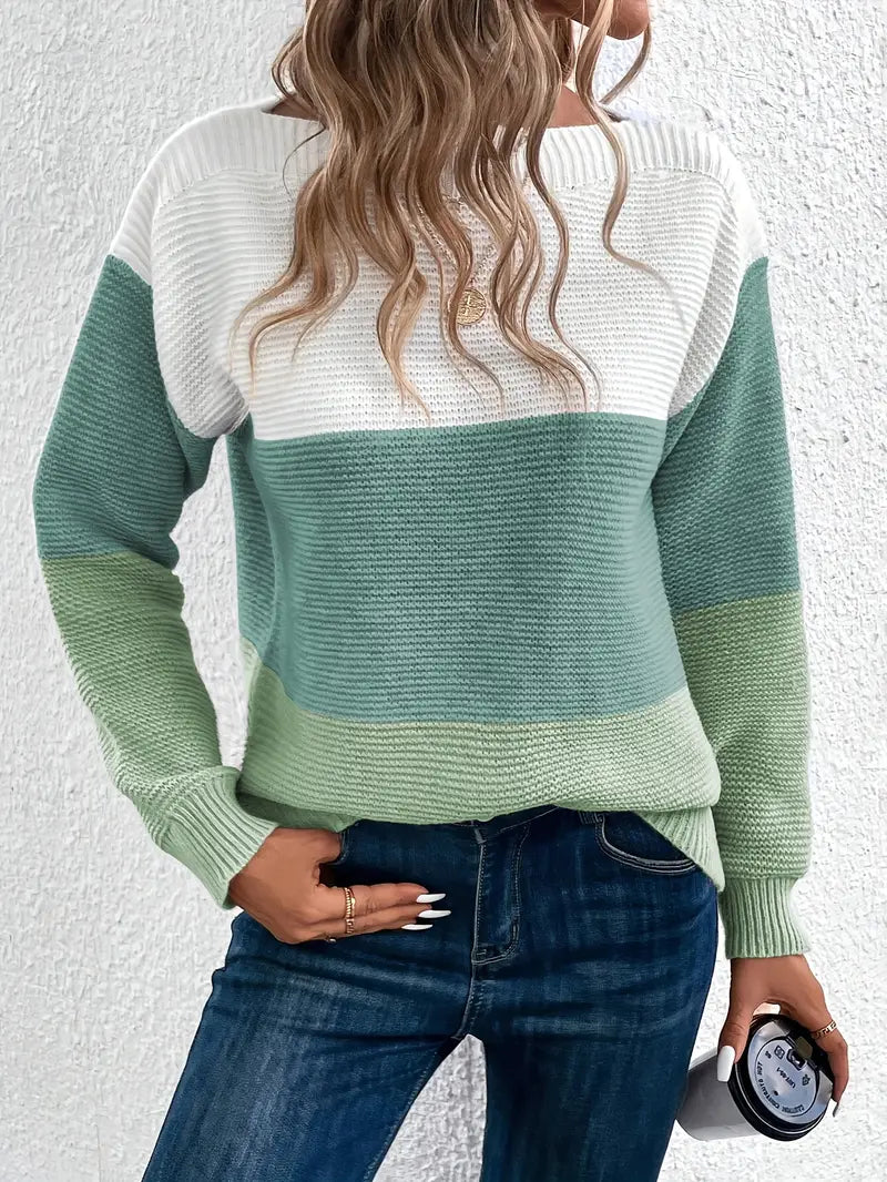 Stella – Pullover Mit Farbblock Und Rundhalsausschnitt