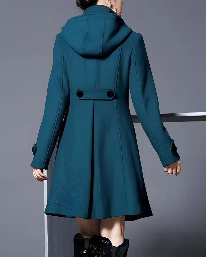 Gardina - Eleganter Damen Wollmantel mit Kapuze