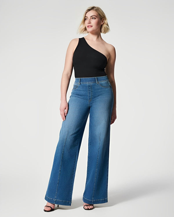 Elora - Hochtaillierte Elastische Straight-Jeans