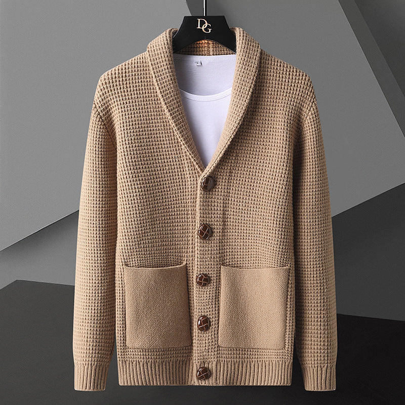 Benedikt – Stilvolle Strickjacke mit Reverskragen und Knopfleiste für Herren Winter