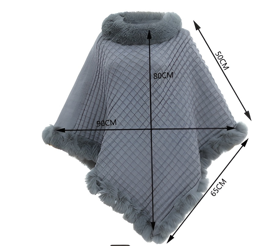 Rosemarie - Damen Poncho Pullover Schick Warm Winter