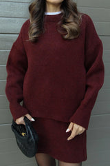 Selena - Elegantes Set aus Strickpullover und Rock