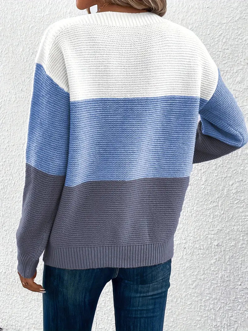 Stella – Pullover Mit Farbblock Und Rundhalsausschnitt