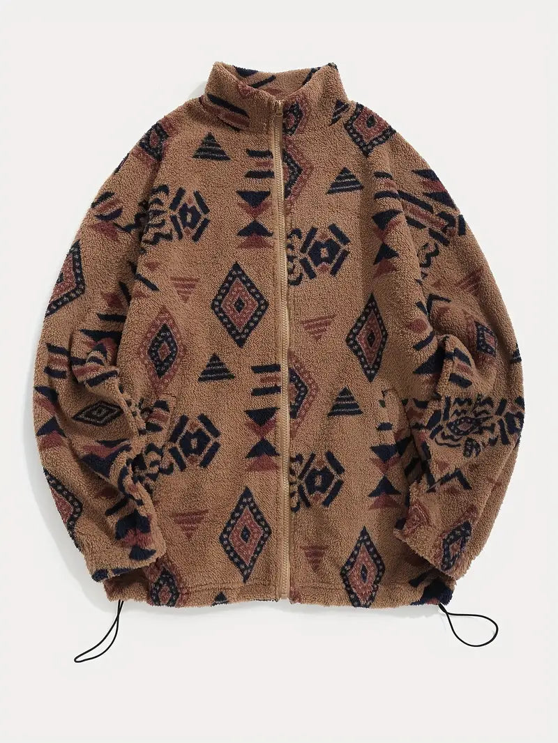 Geo Print Fleece Jacket