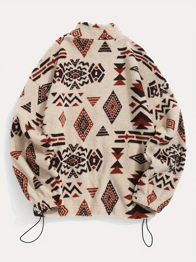 Geo Print Fleece Jacket