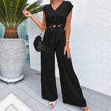 Raquel - Kurzer Jumpsuit mit V-Ausschnitt