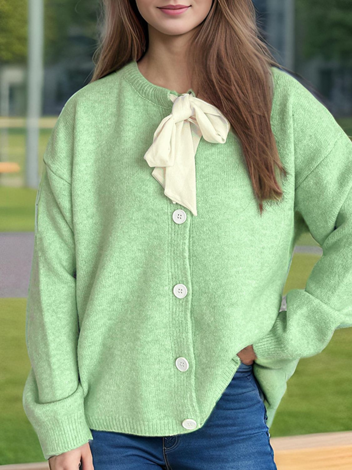 Valentina – Strick-Bluse mit passender Strickjacke