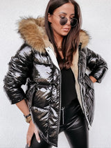 Rebecca - Winterjacke: Metallischer Glamour