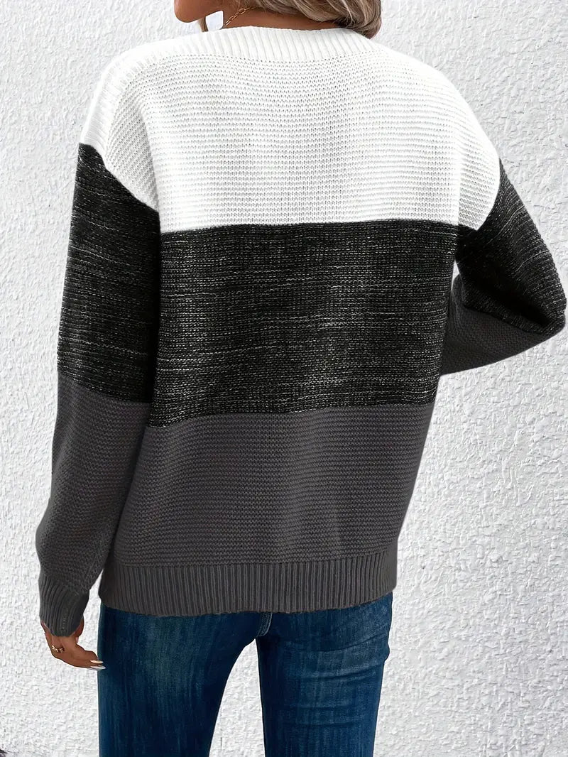 Stella – Pullover Mit Farbblock Und Rundhalsausschnitt