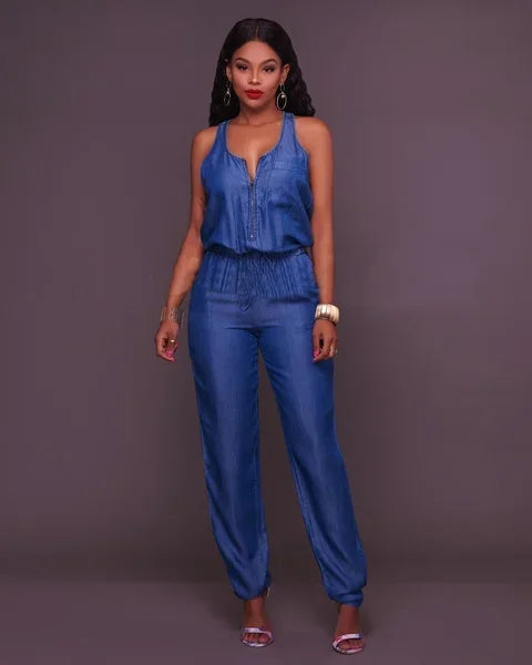 Rachel - Lässiger Jeans Jumpsuit