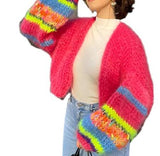 Beatrice 3 - Bunte Patchwork-Strickjacke für Frauen