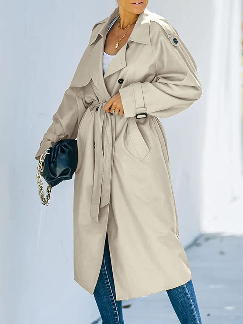 Sol – stylischer langer trenchcoat für damen | winter