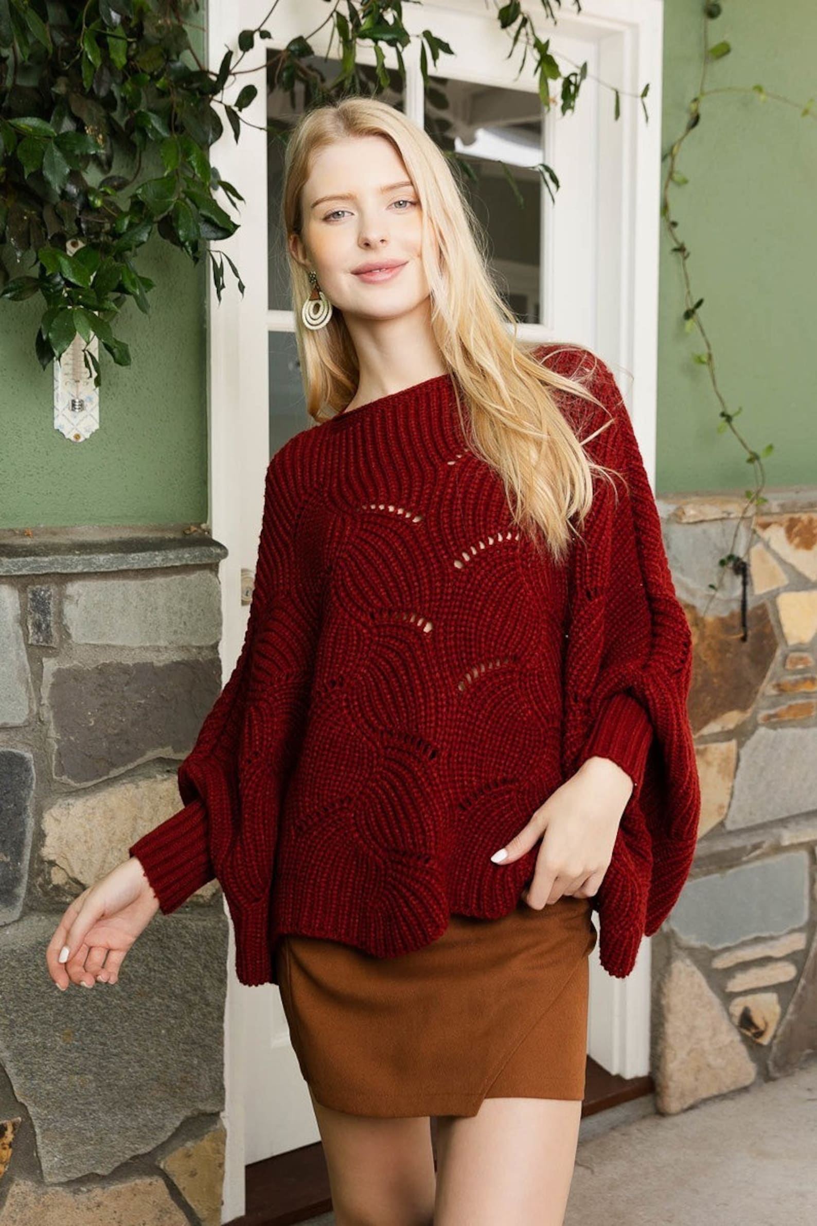 Emellia - Stilvoller Strickpullover mit Fledermausärmeln