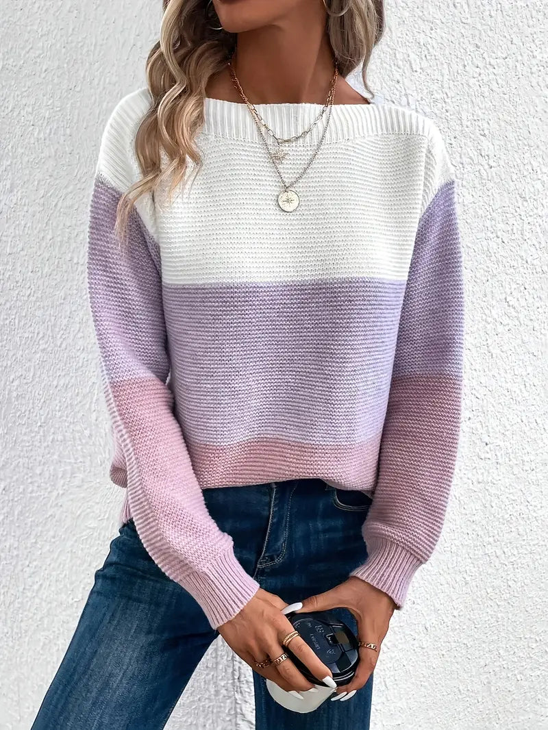 Stella – Pullover Mit Farbblock Und Rundhalsausschnitt