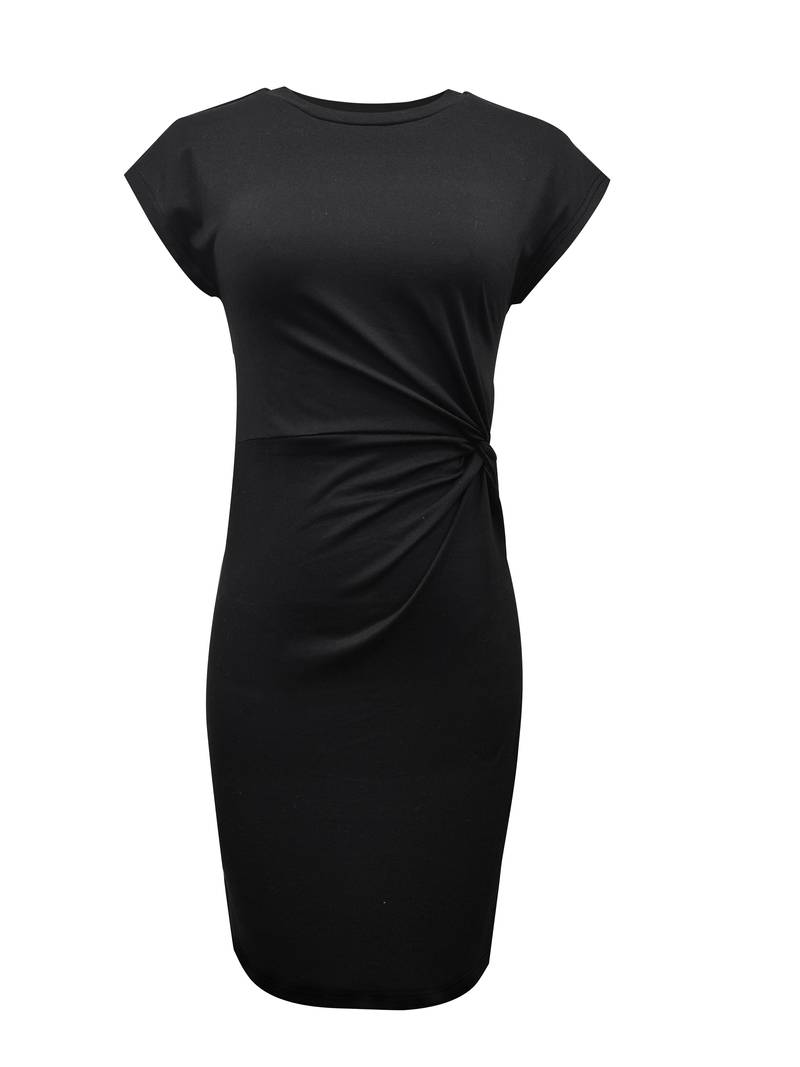 Fenna - Schwarzes Kleid mit Twist-Front