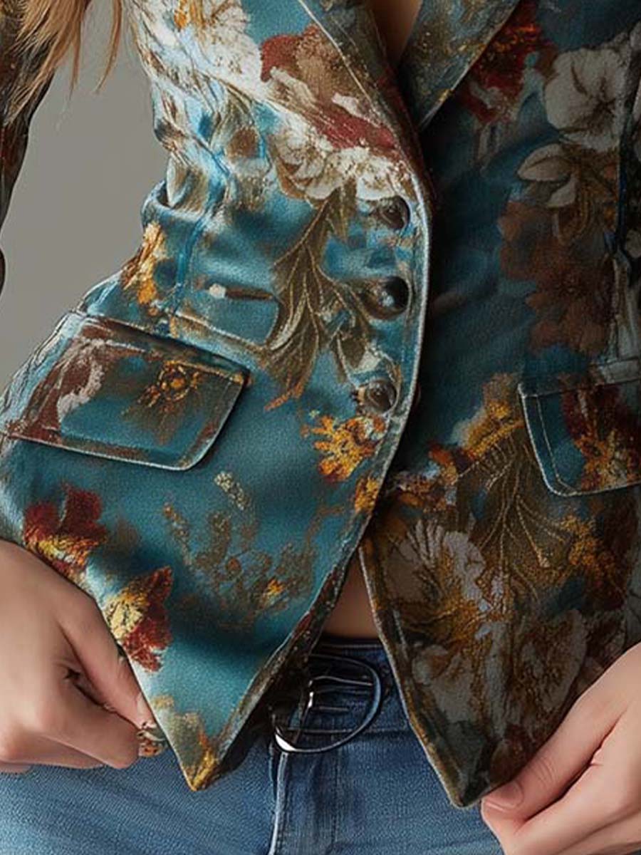 Felina - Eleganter Grun Long Sleeve Blazer für Damen